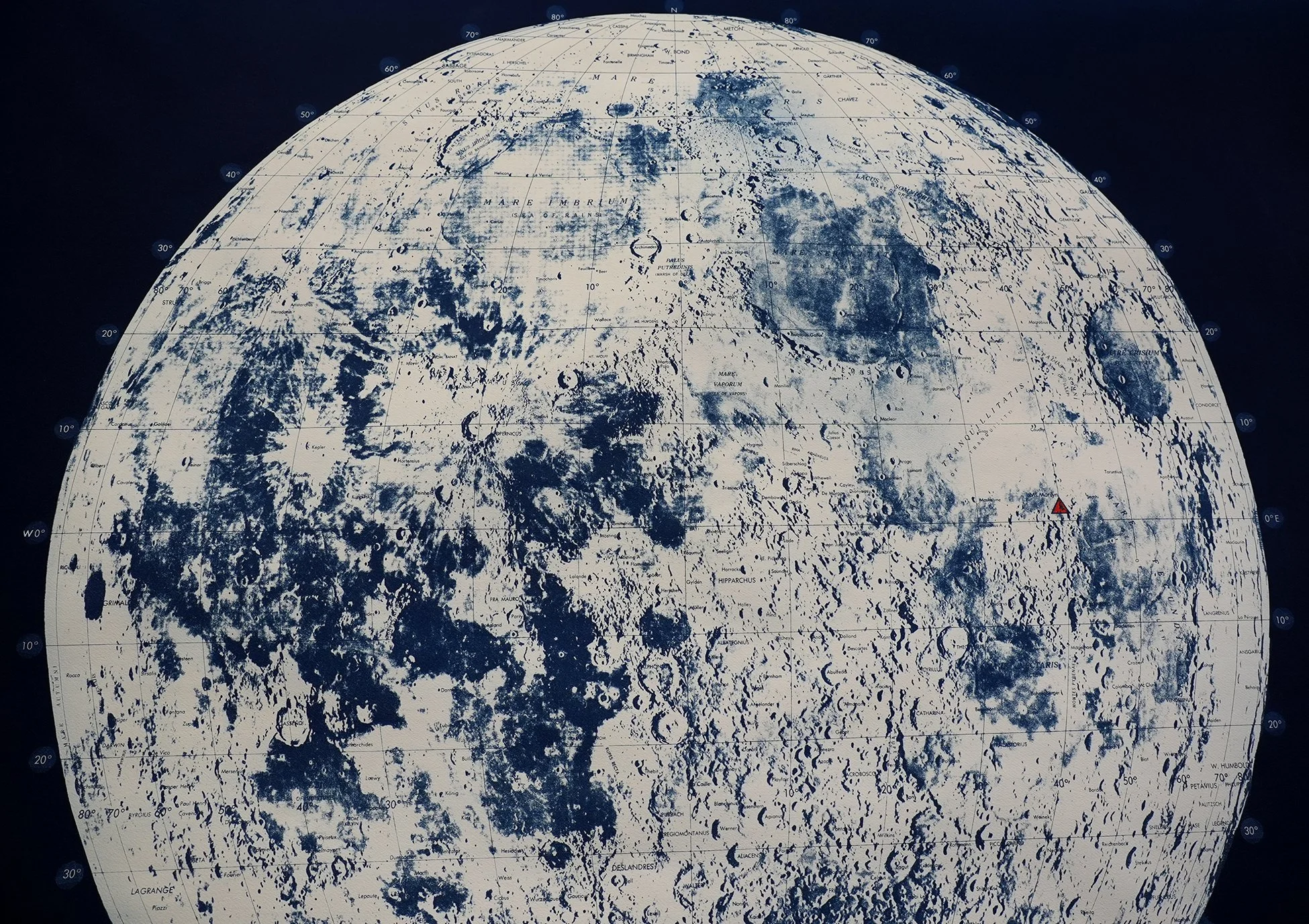 Unframed Xtra Large Mt. Marilyn Lunar Map Signed by Captain Jim